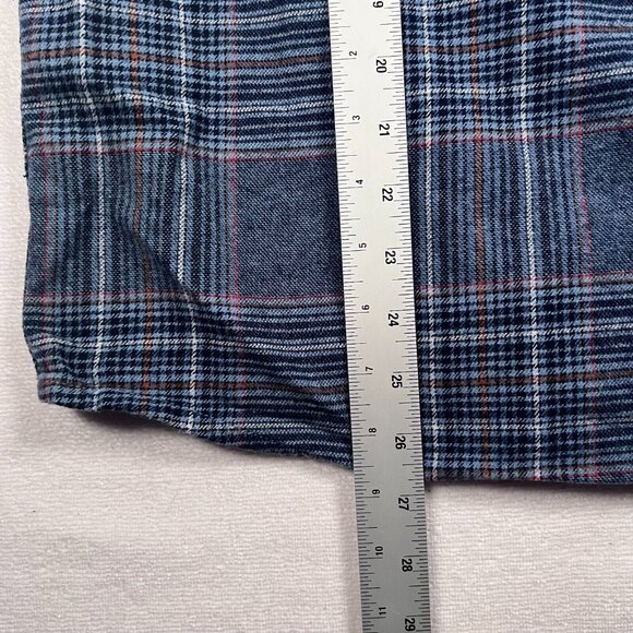 Eddie Bauer Men's‎ XL 100% Cotton Warm Brushed Twill Flannel Shirt Blue Plaid - Picture 12 of 13